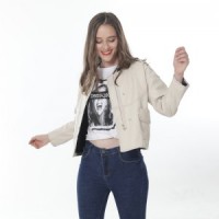 THEME 21 Pu Leather Jacket Women New Fashion Zipper Motorcycle Coat Short Faux Leather Biker Jacket Soft Casual Jacket Female